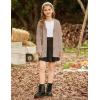 imageGRACE KARIN Girls Open Front Cardigan Long Sleeve Popcorn Knit Sweaters Outwear Coat with PocketsKhaki