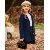 imageGRACE KARIN Girls Open Front Cardigan Long Sleeve Popcorn Knit Sweaters Outwear Coat with PocketsNavy Blue