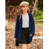 imageGRACE KARIN Girls Open Front Cardigan Long Sleeve Popcorn Knit Sweaters Outwear Coat with PocketsNavy Blue