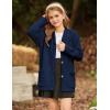 imageGRACE KARIN Girls Open Front Cardigan Long Sleeve Popcorn Knit Sweaters Outwear Coat with PocketsNavy Blue
