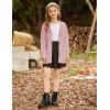 imageGRACE KARIN Girls Open Front Cardigan Long Sleeve Popcorn Knit Sweaters Outwear Coat with PocketsPink