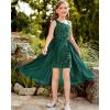 imageGRACE KARIN Girls Sequin Dress One Sleeve Formal Pageant Prom Party Dresses Size 514Green