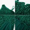 imageGRACE KARIN Girls Sequin Dress One Sleeve Formal Pageant Prom Party Dresses Size 514Green
