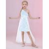 imageGRACE KARIN Girls Sequin Dress One Sleeve Formal Pageant Prom Party Dresses Size 514Magic White