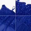 imageGRACE KARIN Girls Sequin Dress One Sleeve Formal Pageant Prom Party Dresses Size 514Navy Blue