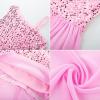 imageGRACE KARIN Girls Sequin Dress One Sleeve Formal Pageant Prom Party Dresses Size 514Pink Gold