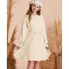 imageGRACE KARIN Girls Sweater Dress Fall Winter Knit Long Sleeve Ribbed Ruffle Waist Tie Size 512 CreamCream