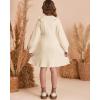 imageGRACE KARIN Girls Sweater Dress Fall Winter Knit Long Sleeve Ribbed Ruffle Waist Tie Size 512 CreamCream
