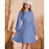 imageGRACE KARIN Girls Sweater Dress Fall Winter Knit Long Sleeve Ribbed Ruffle Waist Tie Size 512 CreamKleinland