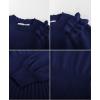 imageGRACE KARIN Girls Sweater Dress Fall Winter Knit Long Sleeve Ribbed Ruffle Waist Tie Size 512 CreamNavy Blue