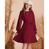 imageGRACE KARIN Girls Sweater Dress Fall Winter Knit Long Sleeve Ribbed Ruffle Waist Tie Size 512 CreamWine Red