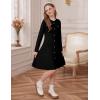 imageGRACE KARIN Girls Sweater Fall Dress Long Sleeve Knit Button Front Pleated ALine Casual Winter Midi Dresses 514YBlack