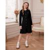 imageGRACE KARIN Girls Sweater Fall Dress Long Sleeve Knit Button Front Pleated ALine Casual Winter Midi Dresses 514YBlack