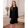 imageGRACE KARIN Girls Sweater Fall Dress Long Sleeve Knit Button Front Pleated ALine Casual Winter Midi Dresses 514YBlack