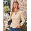 imageGRACE KARIN Long Sleeve Blouses for Women Dressy Casual Elegant Wrap Tops V Neck Work Shirts 2025 Fall Business OutfitsApricot