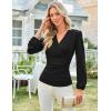 imageGRACE KARIN Long Sleeve Blouses for Women Dressy Casual Elegant Wrap Tops V Neck Work Shirts 2025 Fall Business OutfitsBlack