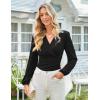 imageGRACE KARIN Long Sleeve Blouses for Women Dressy Casual Elegant Wrap Tops V Neck Work Shirts 2025 Fall Business OutfitsBlack