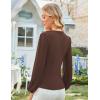 imageGRACE KARIN Long Sleeve Blouses for Women Dressy Casual Elegant Wrap Tops V Neck Work Shirts 2025 Fall Business OutfitsCoffee