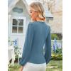 imageGRACE KARIN Long Sleeve Blouses for Women Dressy Casual Elegant Wrap Tops V Neck Work Shirts 2025 Fall Business OutfitsHaze Blue