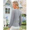 imageGRACE KARIN Long Sleeve Blouses for Women Dressy Casual Elegant Wrap Tops V Neck Work Shirts 2025 Fall Business OutfitsLight Grey