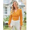 imageGRACE KARIN Long Sleeve Blouses for Women Dressy Casual Elegant Wrap Tops V Neck Work Shirts 2025 Fall Business OutfitsMustard Yellow