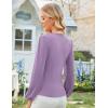 imageGRACE KARIN Long Sleeve Blouses for Women Dressy Casual Elegant Wrap Tops V Neck Work Shirts 2025 Fall Business OutfitsPink Purple