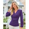 imageGRACE KARIN Long Sleeve Blouses for Women Dressy Casual Elegant Wrap Tops V Neck Work Shirts 2025 Fall Business OutfitsPurple