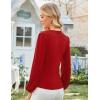 imageGRACE KARIN Long Sleeve Blouses for Women Dressy Casual Elegant Wrap Tops V Neck Work Shirts 2025 Fall Business OutfitsRed