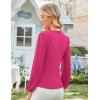 imageGRACE KARIN Long Sleeve Blouses for Women Dressy Casual Elegant Wrap Tops V Neck Work Shirts 2025 Fall Business OutfitsRose Red