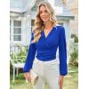 imageGRACE KARIN Long Sleeve Blouses for Women Dressy Casual Elegant Wrap Tops V Neck Work Shirts 2025 Fall Business OutfitsRoyal Blue