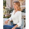 imageGRACE KARIN Long Sleeve Blouses for Women Dressy Casual Elegant Wrap Tops V Neck Work Shirts 2025 Fall Business OutfitsWhite