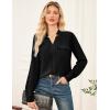 imageGRACE KARIN Long Sleeve Women Dressy Casual Tops Elegant Work Blouses Fall Outfits 2025 V Neck Business ShirtsBlack