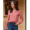 imageGRACE KARIN Long Sleeve Women Dressy Casual Tops Elegant Work Blouses Fall Outfits 2025 V Neck Business ShirtsCoral
