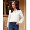 imageGRACE KARIN Long Sleeve Women Dressy Casual Tops Elegant Work Blouses Fall Outfits 2025 V Neck Business ShirtsWhite