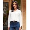 imageGRACE KARIN Long Sleeve Women Dressy Casual Tops Elegant Work Blouses Fall Outfits 2025 V Neck Business ShirtsWhite