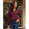 imageGRACE KARIN Long Sleeve Women Dressy Casual Tops Elegant Work Blouses Fall Outfits 2025 V Neck Business ShirtsWine Red