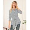 imageGRACE KARIN Peplum Tops for Women Tie Front Striped Button Down Shirt Collared Long Sleeve Business Casual Work Office BlouseWhite