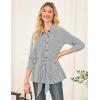 imageGRACE KARIN Peplum Tops for Women Tie Front Striped Button Down Shirt Collared Long Sleeve Business Casual Work Office BlouseWhite