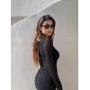 imageGRACE KARIN Sheer Tops for Women Long Sleeve See Through Undershirt Crewneck Party Club Night Outfits Lace Blouse Mesh ShirtsBlack