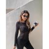 imageGRACE KARIN Sheer Tops for Women Long Sleeve See Through Undershirt Crewneck Party Club Night Outfits Lace Blouse Mesh ShirtsBlack
