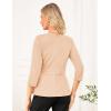 imageGRACE KARIN Women 2025 34 Sleeve Blouse V Neck Office Work Peplum Tops Ruched Dressy Shirts Tops TrendyApricot