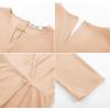 imageGRACE KARIN Women 2025 34 Sleeve Blouse V Neck Office Work Peplum Tops Ruched Dressy Shirts Tops TrendyApricot