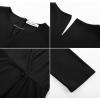 imageGRACE KARIN Women 2025 34 Sleeve Blouse V Neck Office Work Peplum Tops Ruched Dressy Shirts Tops TrendyBlack