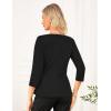 imageGRACE KARIN Women 2025 34 Sleeve Blouse V Neck Office Work Peplum Tops Ruched Dressy Shirts Tops TrendyBlack