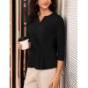 imageGRACE KARIN Women 2025 34 Sleeve Blouse V Neck Office Work Peplum Tops Ruched Dressy Shirts Tops TrendyBlack