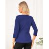 imageGRACE KARIN Women 2025 34 Sleeve Blouse V Neck Office Work Peplum Tops Ruched Dressy Shirts Tops TrendyDark Blue