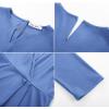 imageGRACE KARIN Women 2025 34 Sleeve Blouse V Neck Office Work Peplum Tops Ruched Dressy Shirts Tops TrendyGrey Blue