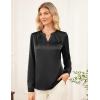 imageGRACE KARIN Women Blouses Dressy Casual Long Sleeve Satin Silk Shirts for Work Basic Tops V Neck Fashion Outfits TrendyBlack