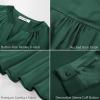 imageGRACE KARIN Women Blouses Dressy Casual Long Sleeve Satin Silk Shirts for Work Basic Tops V Neck Fashion Outfits TrendyGreen