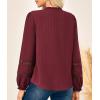 imageGRACE KARIN Women Dressy Casual Tops Long Sleeve Button Down Ruffle V Neck Blouse Business Work Shirt Summer Fall OutfitWine Red